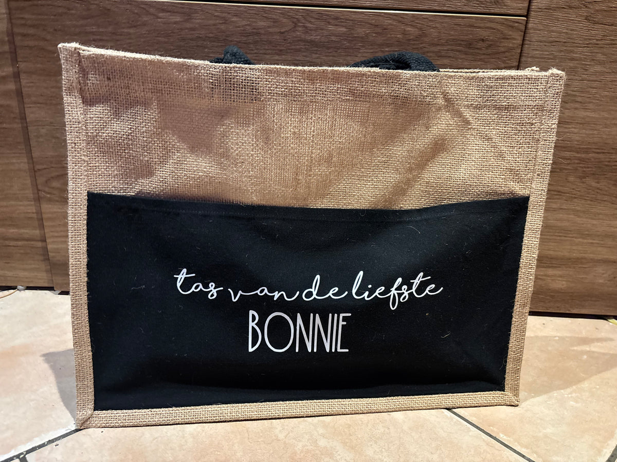 Jute Tas zwart | tas van de liefste Bonnie