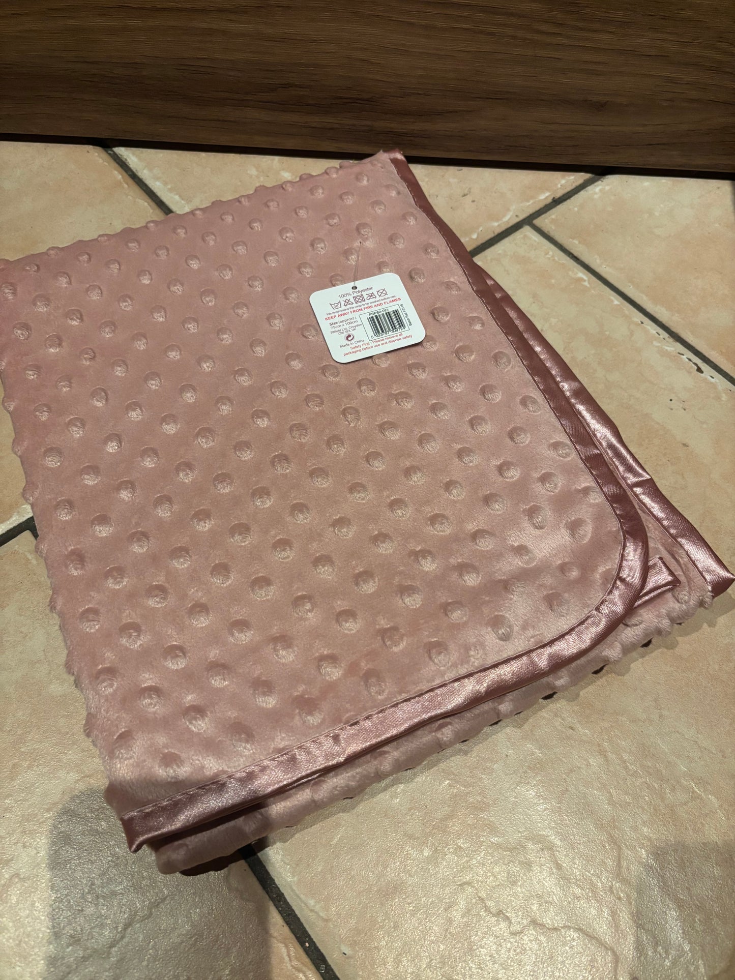 Babydeken Bolletjes Oudroze | Blanco