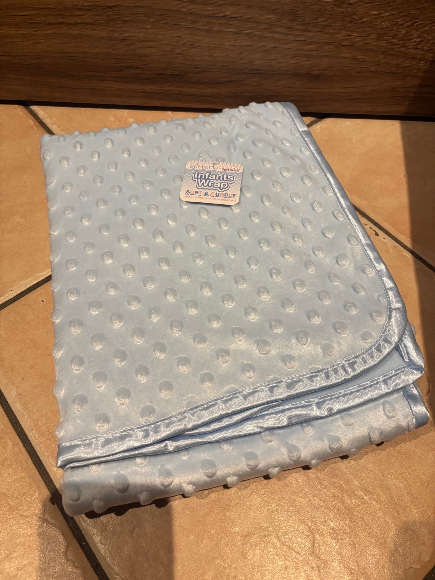 Babydeken Bolletjes Blauw | Blanco