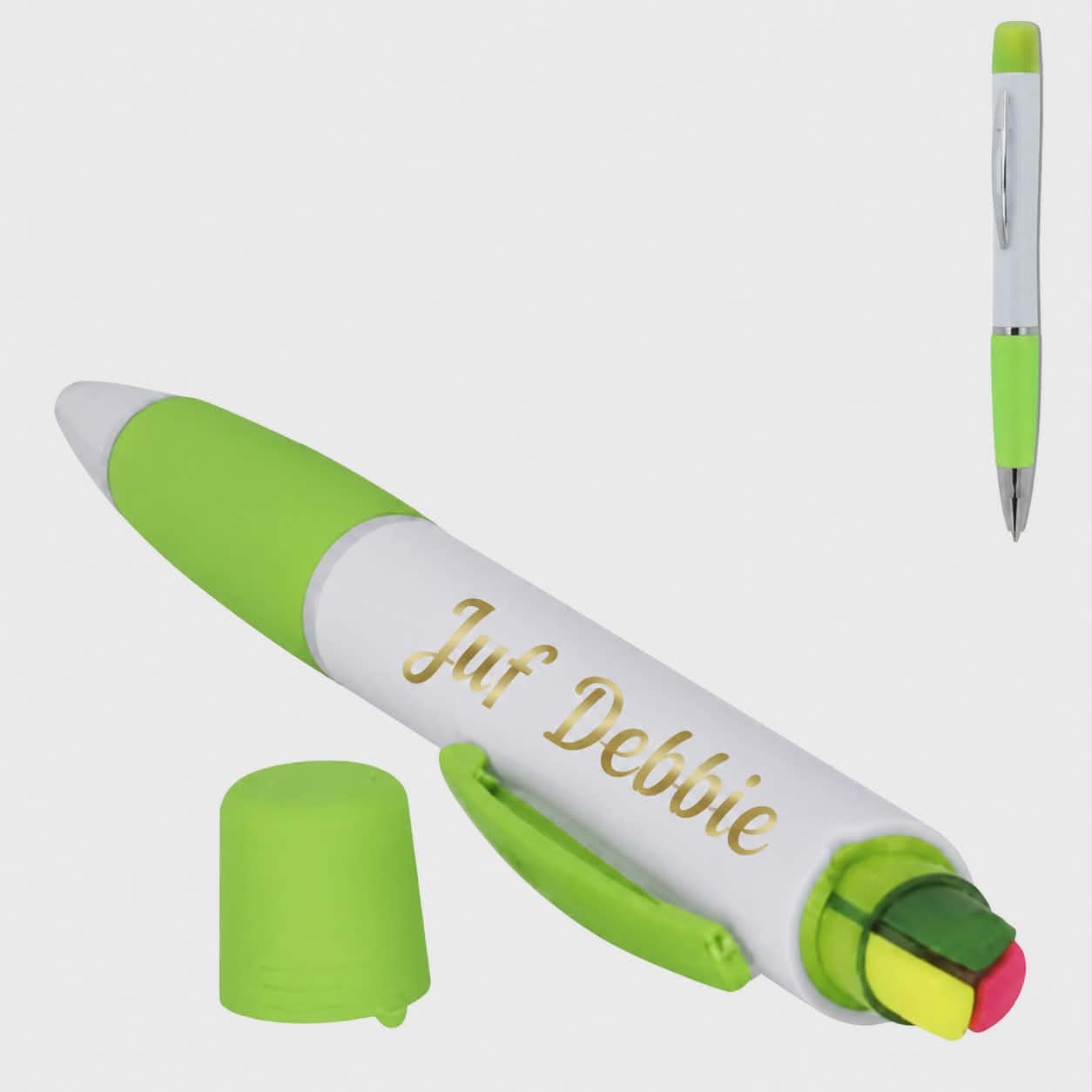 Balpen met ingebouwde fluostiften | Gepersonaliseerd