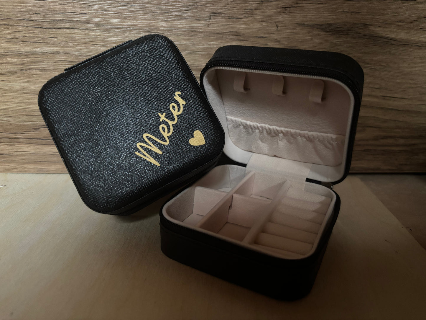 Juwelendoosje Leder Zwart | Meter