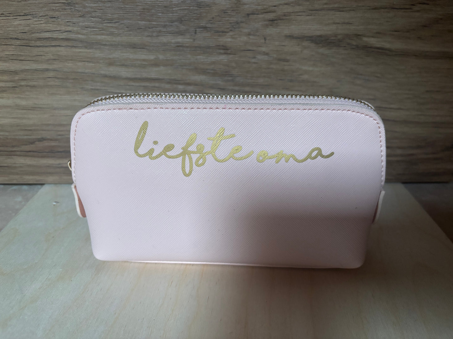 Make-uptasje Leder Roze | liefste oma