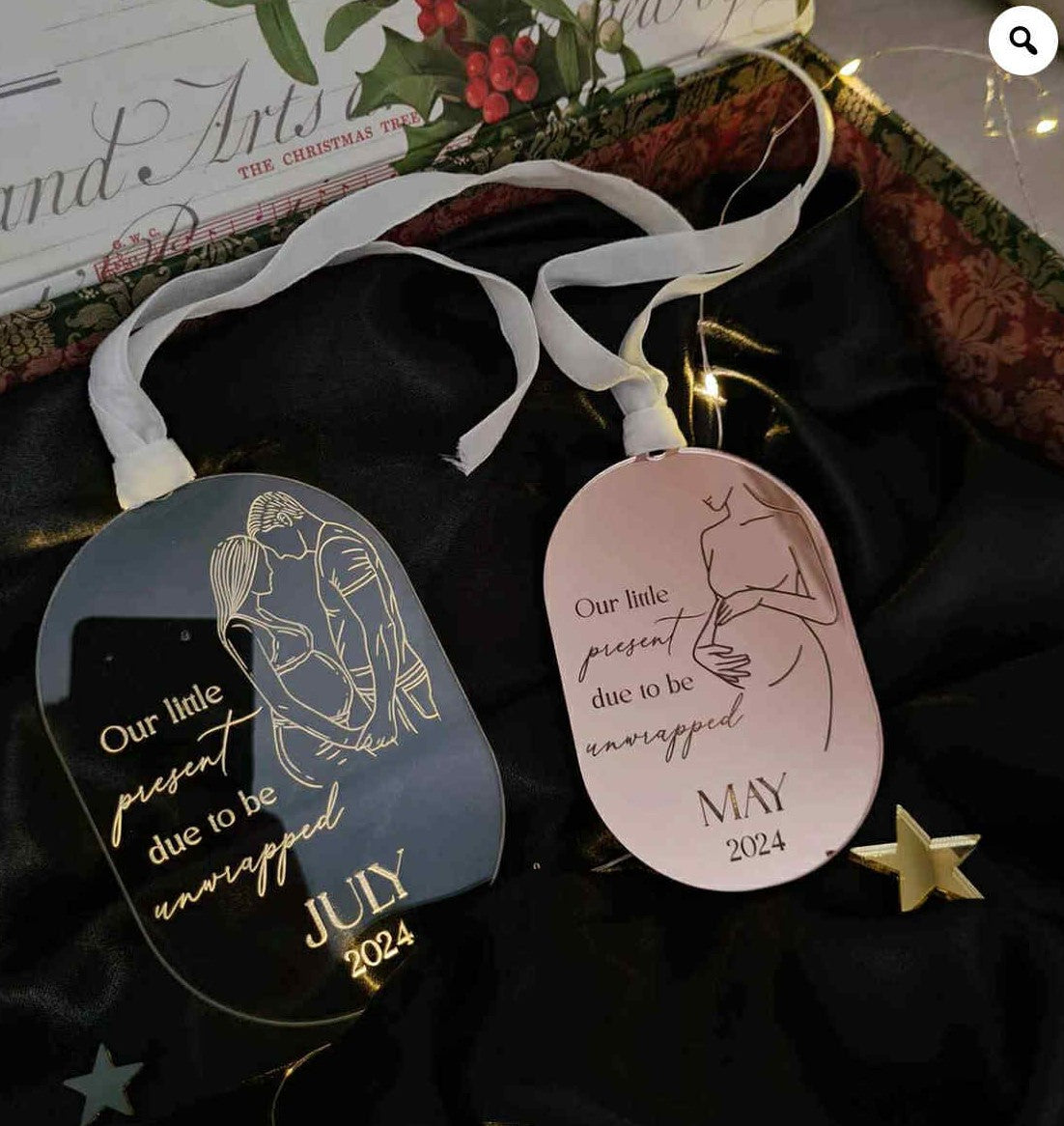 Christmas Pendant Pregnancy Announcement Plexiglass | Personalized