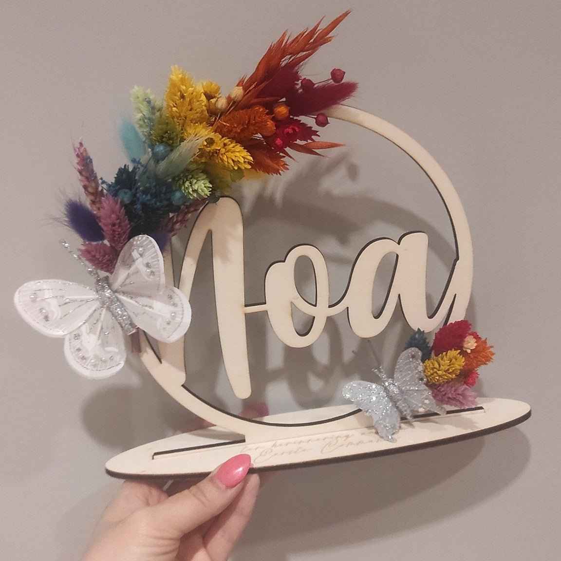 Flowerhoop Middel | Naamcirkel gepersonaliseerd