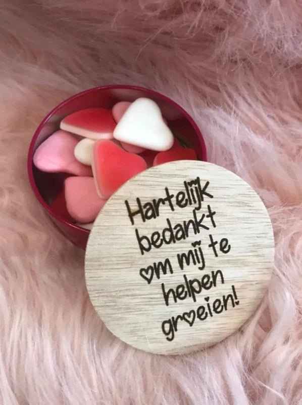 Metalen Potje met Houten deksel | Gepersonaliseerd