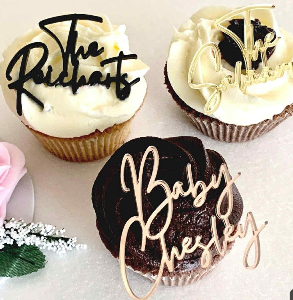 Cupcake Versiering Naam 5cm | Gepersonaliseerd Plexiglas