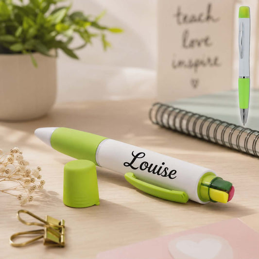 Balpen met ingebouwde fluostiften | Gepersonaliseerd