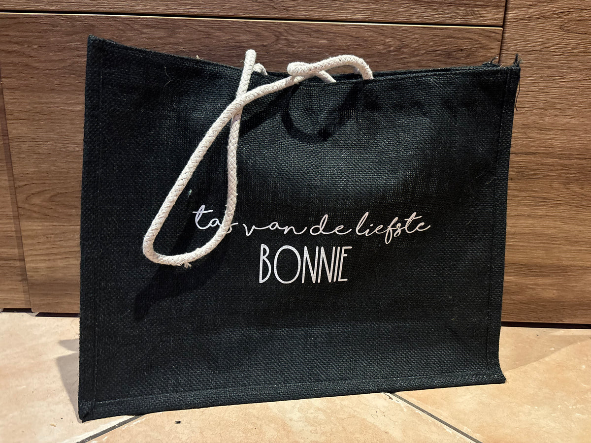 Jute Tas zwart | tas van de liefste Bonnie