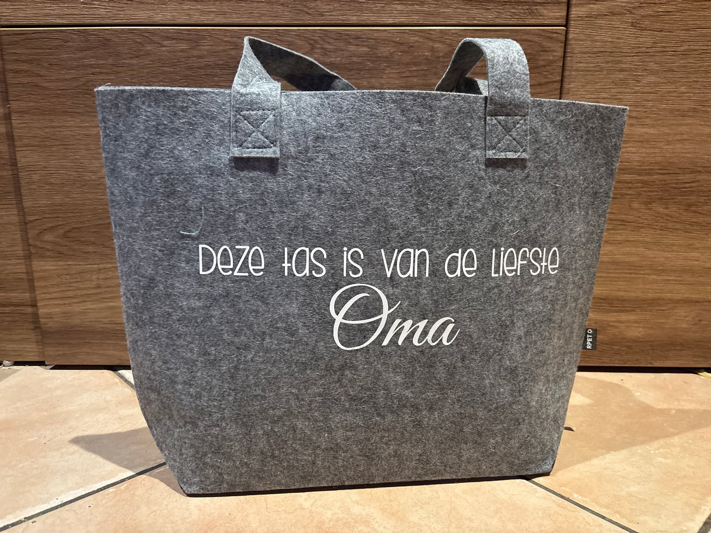 Vilten Tas grijs | tas van de liefste Oma