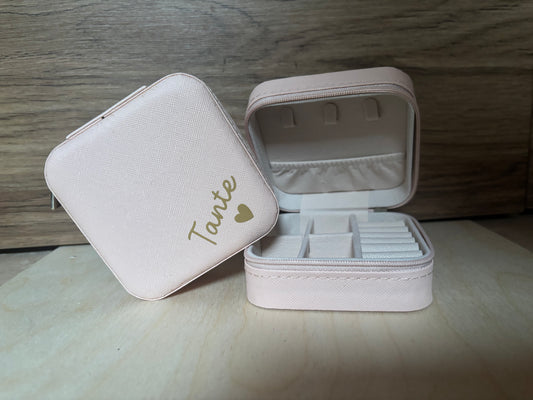 Juwelendoosje Leder Roze | Tante