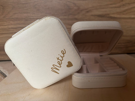 Juwelendoosje Leder Wit | Metie
