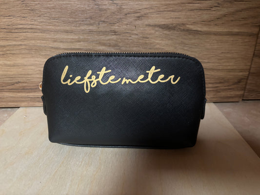 Make-uptasje Leder Zwart | liefste meter