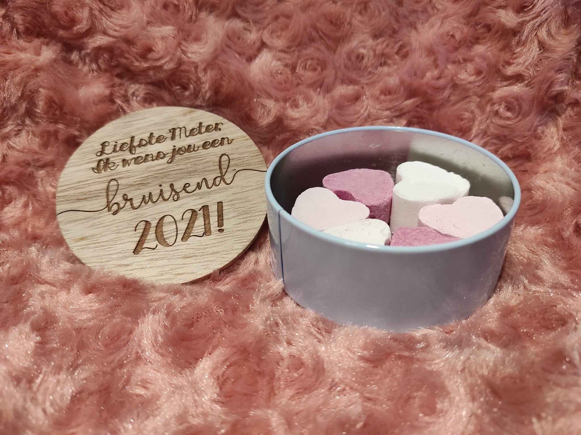Metalen Potje met Houten deksel | Gepersonaliseerd