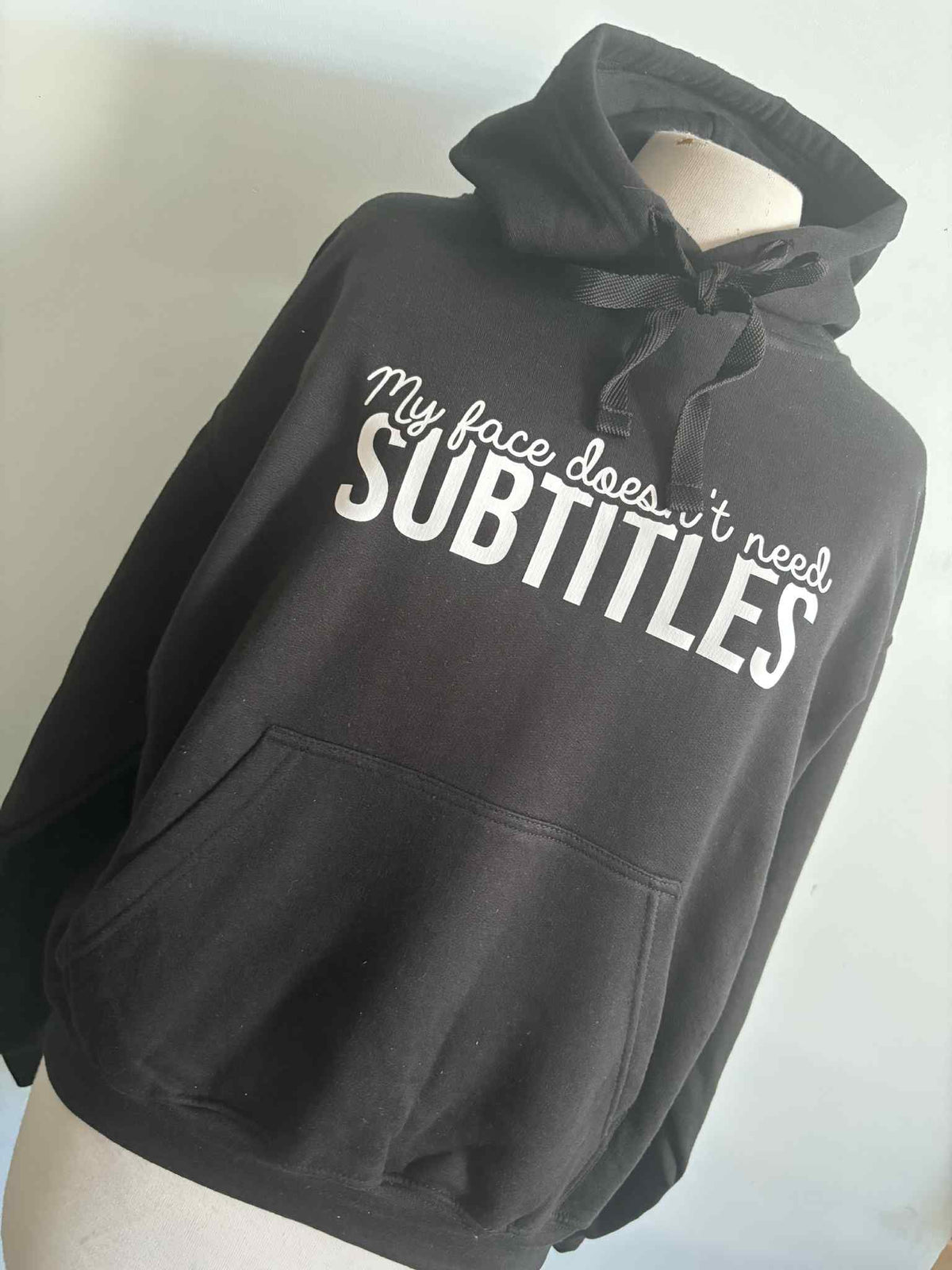 my face doesn't need subtitles hoodie